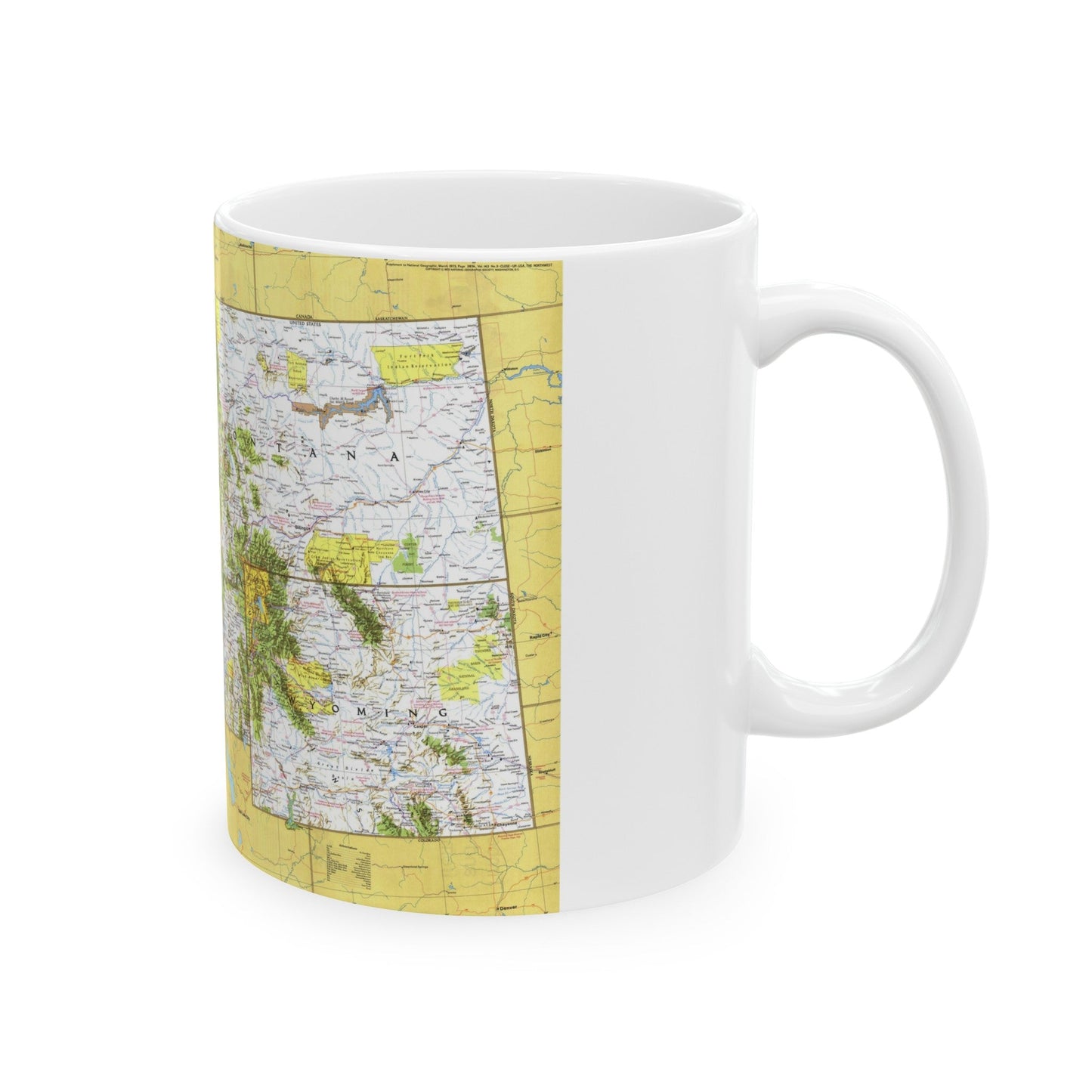 USA - Northwest 1 (1973) (Map) White Coffee Mug-The Sticker Space