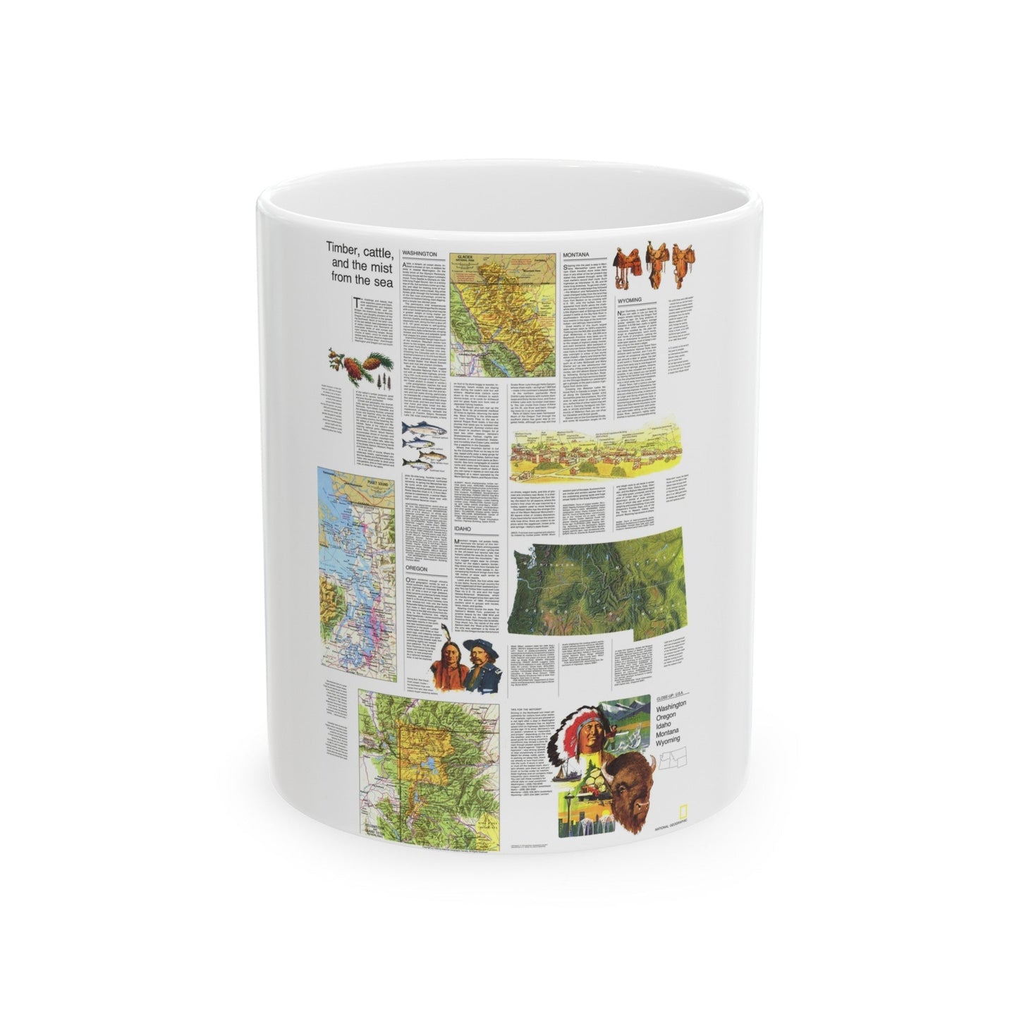 USA - Northwest 2 (1973) (Map) White Coffee Mug-11oz-The Sticker Space