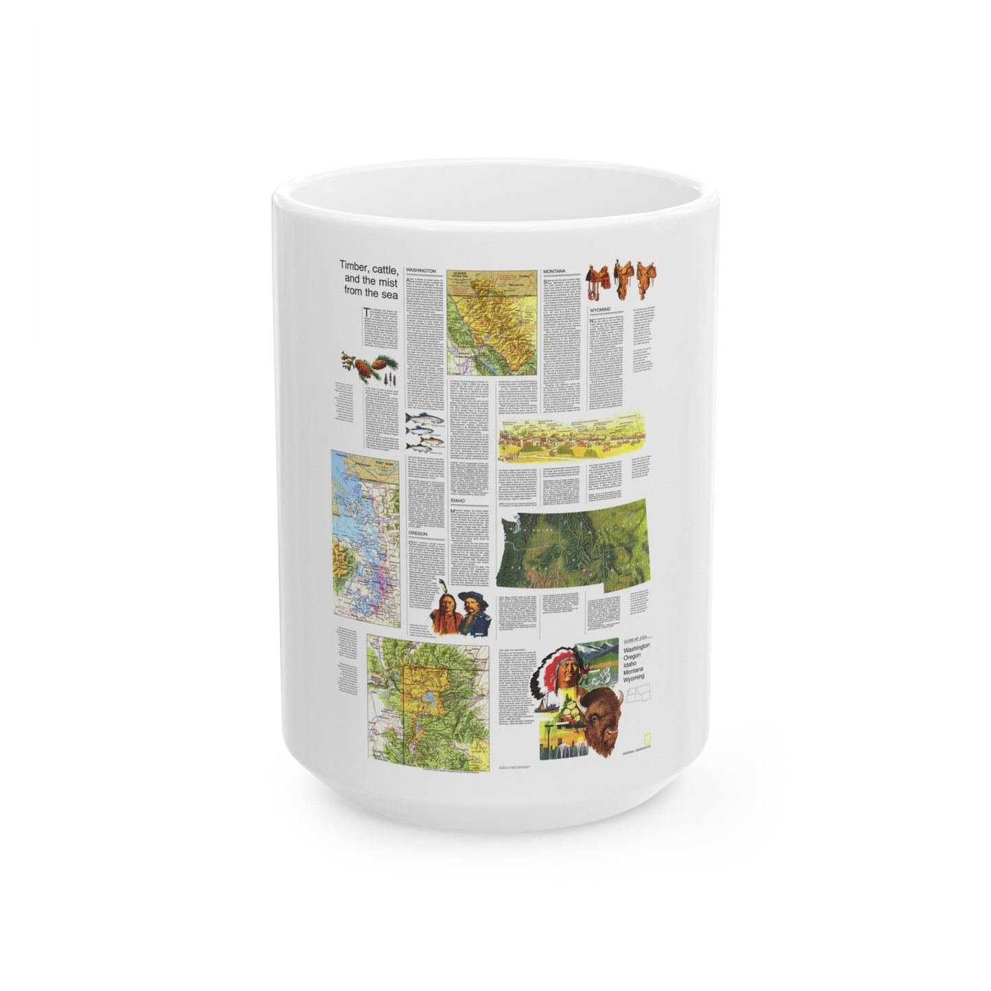 USA - Northwest 2 (1973) (Map) White Coffee Mug-15oz-The Sticker Space