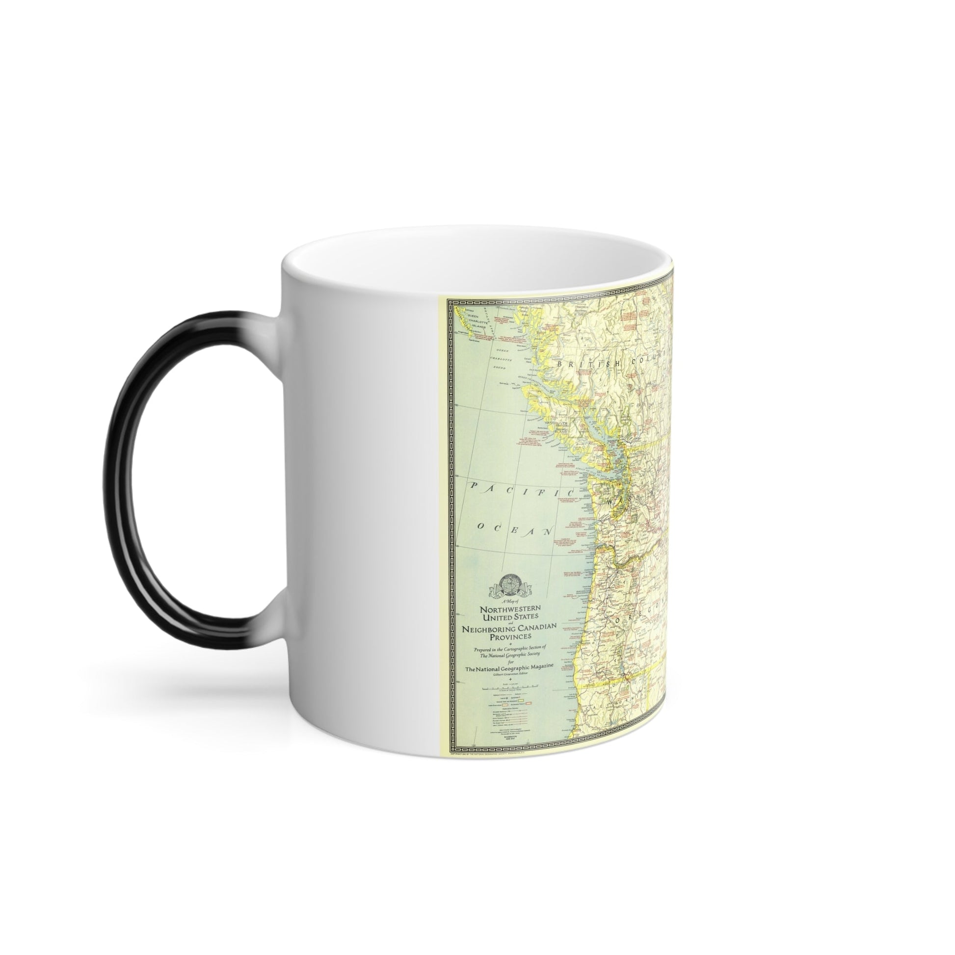 USA - Northwestern (1941) (Map) Color Changing Mug 11oz-11oz-The Sticker Space