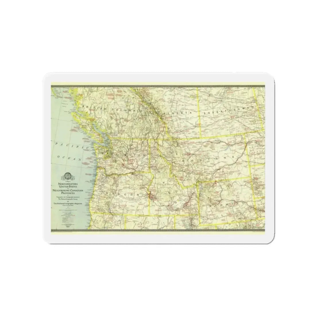 USA - Northwestern (1941) (Map) Refrigerator Magnet 2 Inch - The Sticker Space