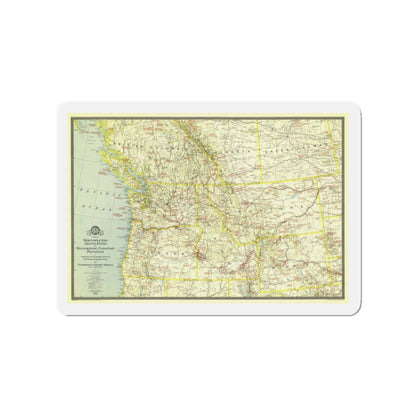 USA - Northwestern (1941) (Map) Refrigerator Magnet-3" x 3"-The Sticker Space