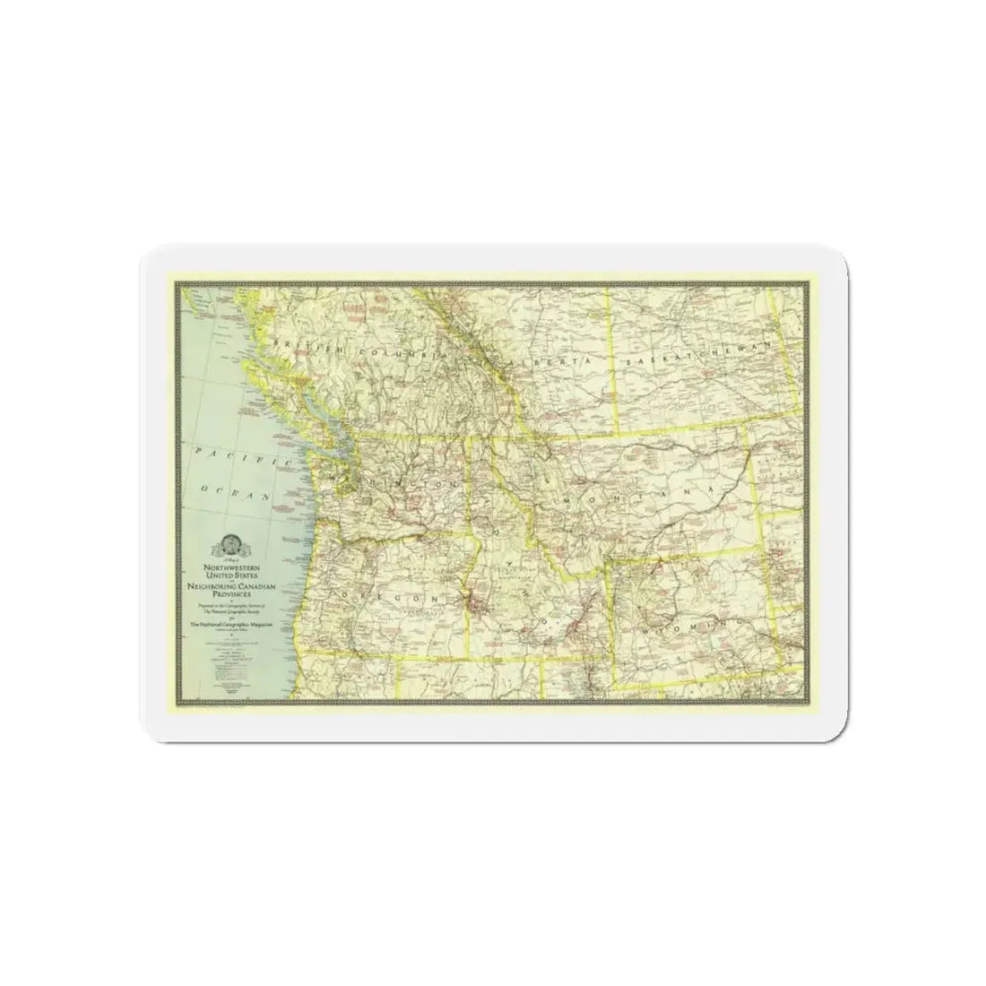 USA - Northwestern (1941) (Map) Refrigerator Magnet 4 Inch - The Sticker Space