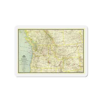 USA - Northwestern (1941) (Map) Refrigerator Magnet-4" x 4"-The Sticker Space