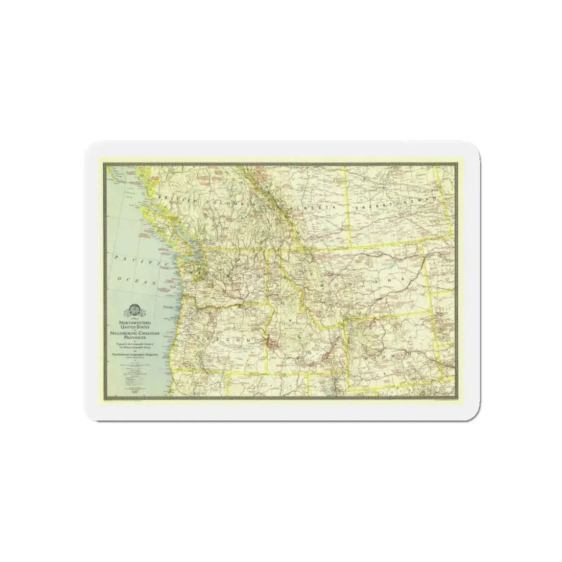USA - Northwestern (1941) (Map) Refrigerator Magnet 5 Inch - The Sticker Space