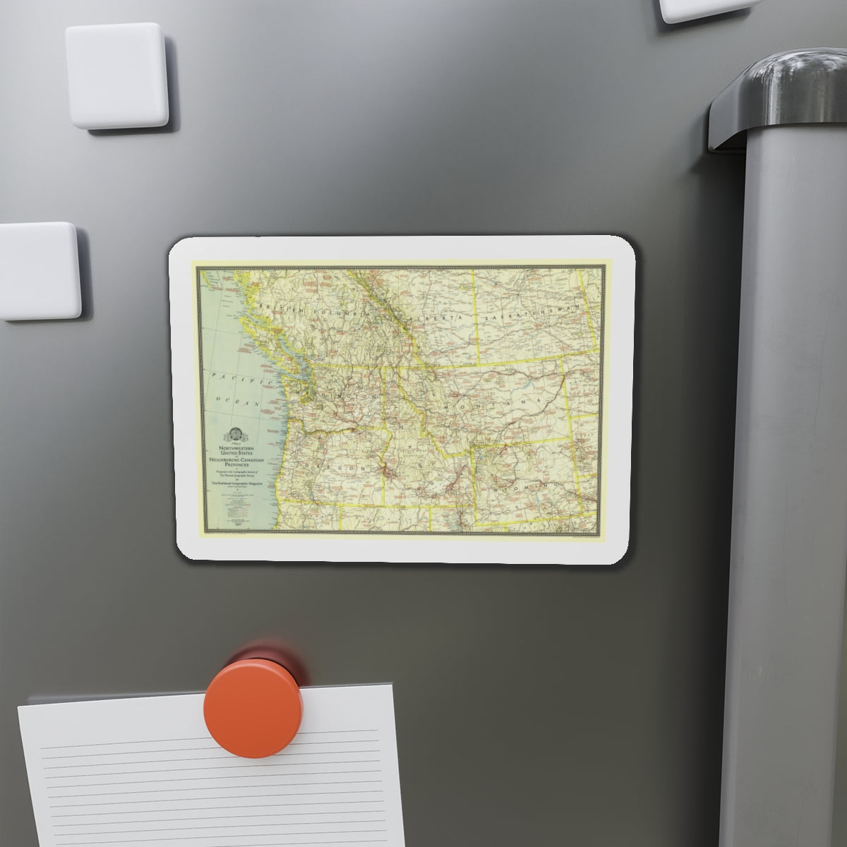 USA - Northwestern (1941) (Map) Refrigerator Magnet-The Sticker Space