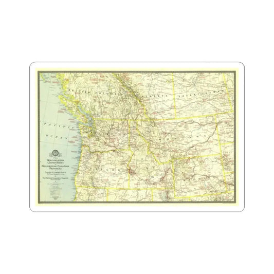 USA - Northwestern (1941) (Map) STICKER Vinyl Kiss-Cut Decal 2 Inch White - The Sticker Space
