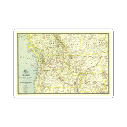 USA - Northwestern (1941) (Map) STICKER Vinyl Kiss-Cut Decal 6 Inch White - The Sticker Space