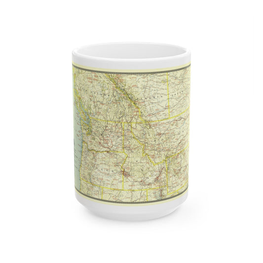 USA - Northwestern (1941) (Map) White Coffee Mug-15oz-The Sticker Space