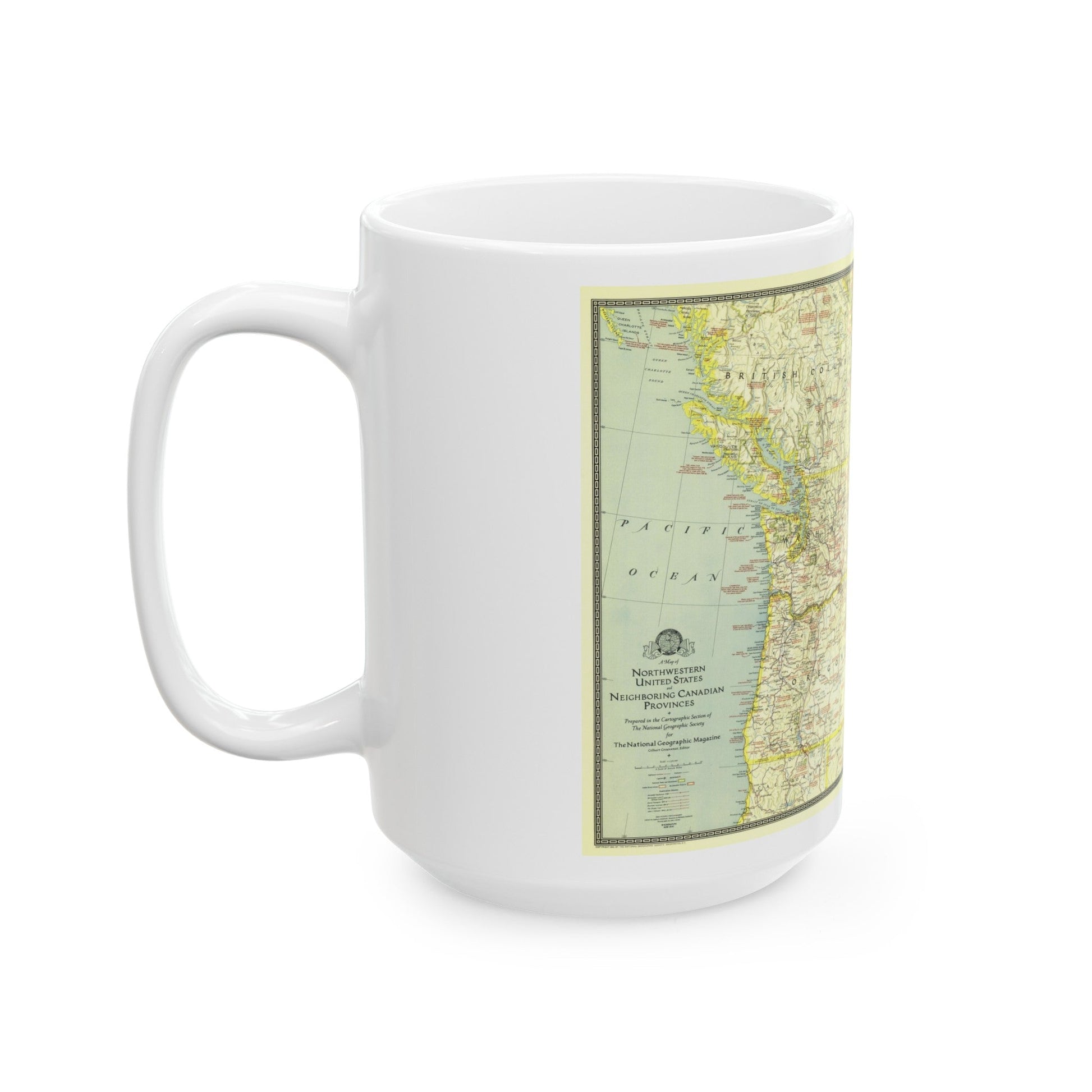 USA - Northwestern (1941) (Map) White Coffee Mug-The Sticker Space