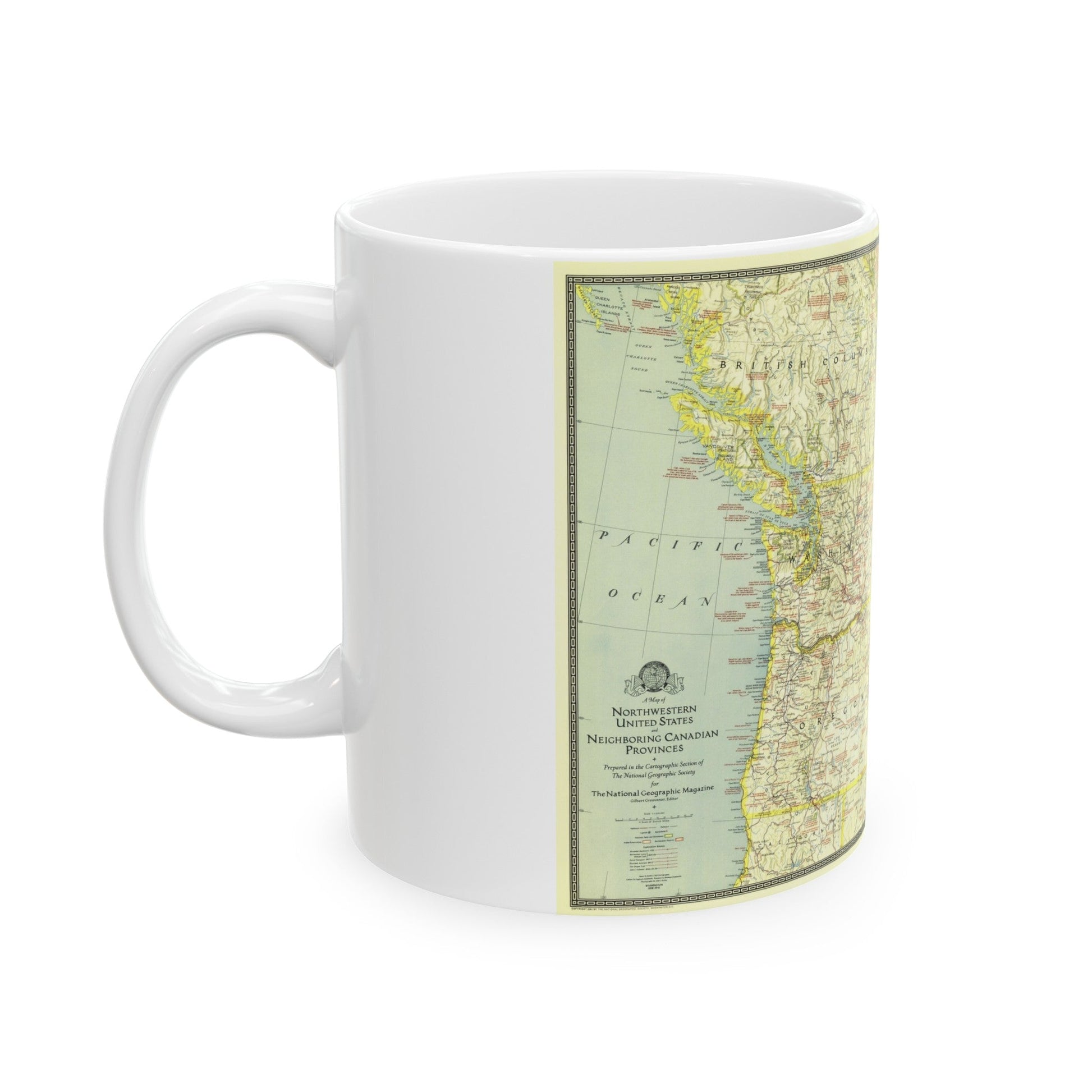 USA - Northwestern (1941) (Map) White Coffee Mug-The Sticker Space