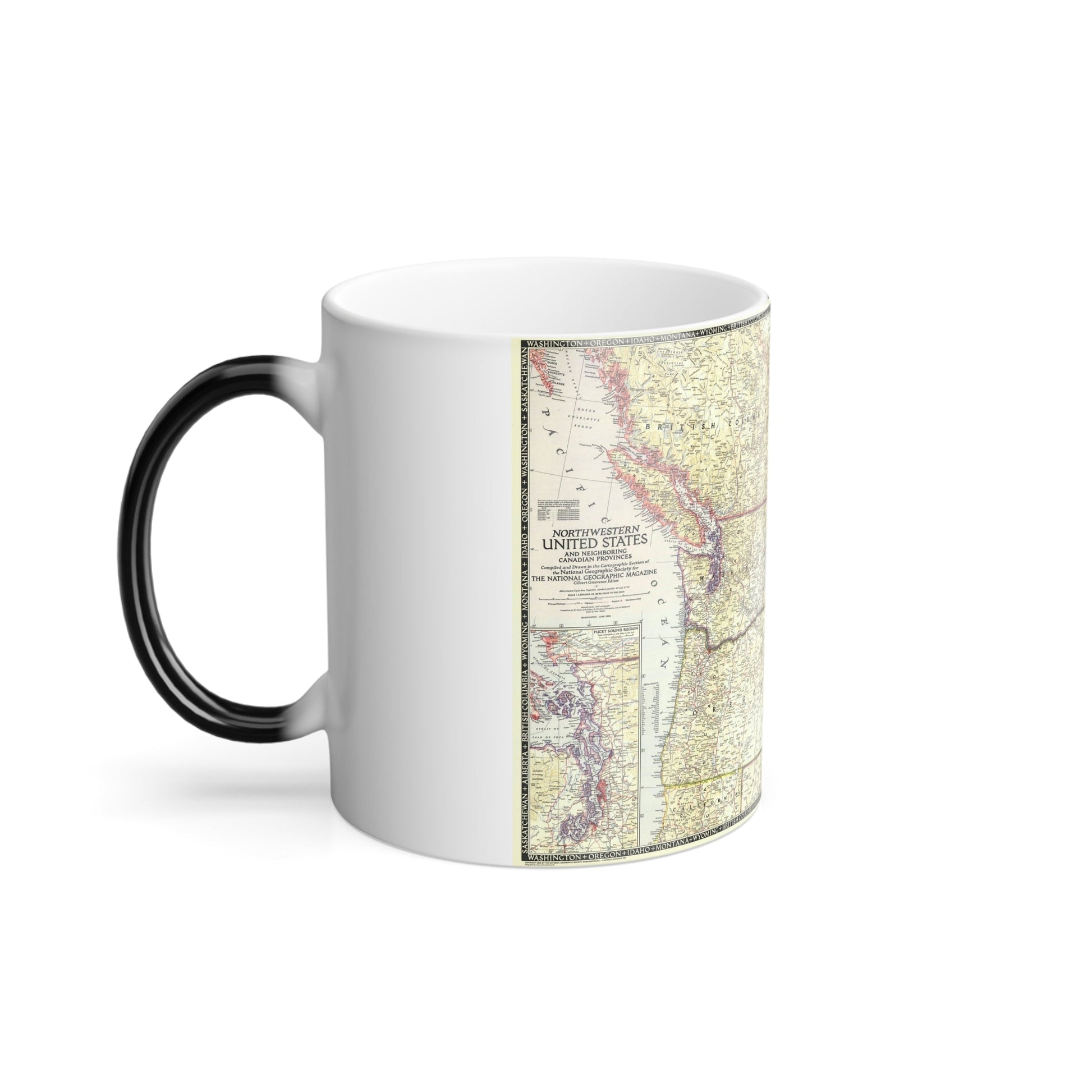 USA - Northwestern (1950) (Map) Color Changing Mug 11oz-11oz-The Sticker Space