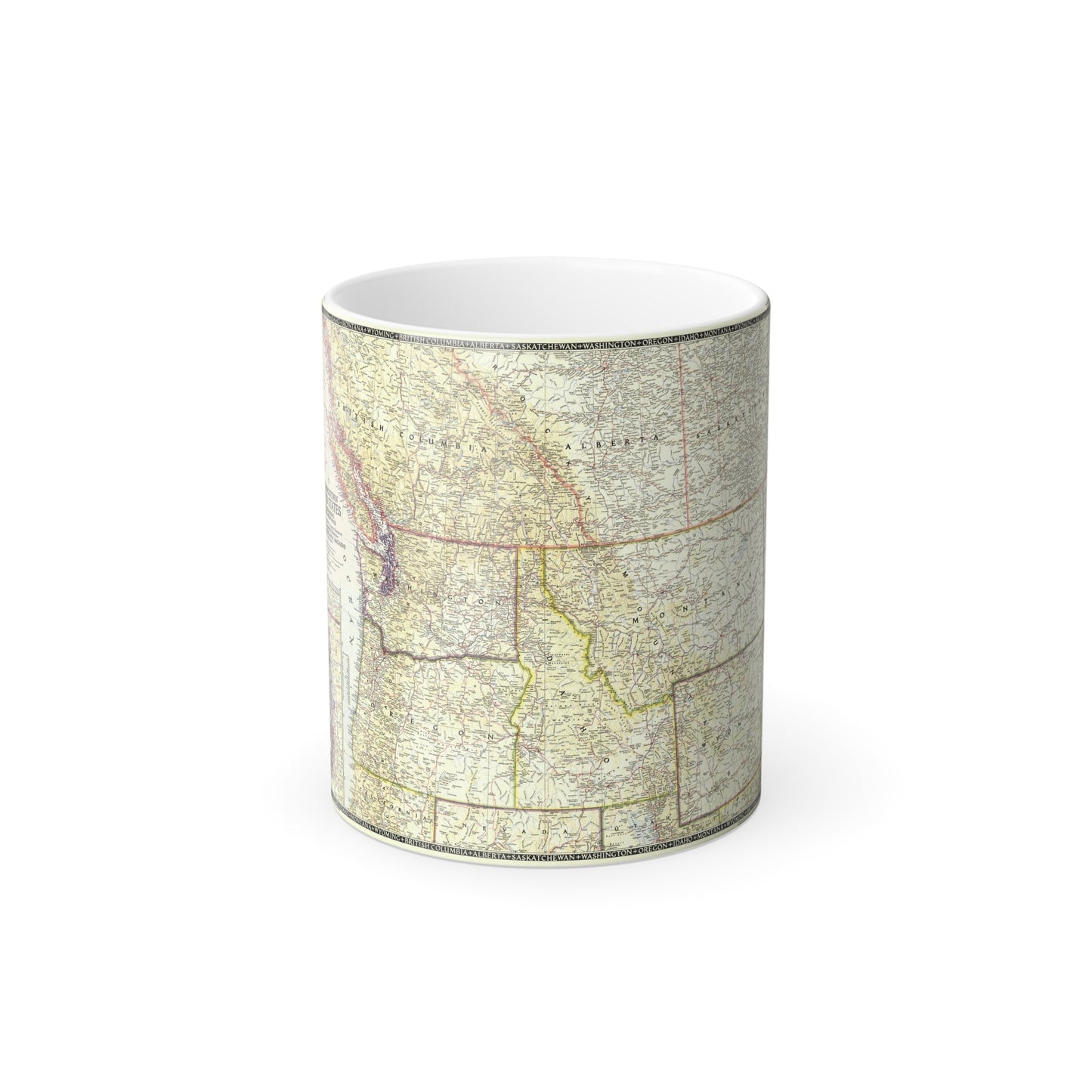 USA - Northwestern (1950) (Map) Color Changing Mug 11oz-11oz-The Sticker Space