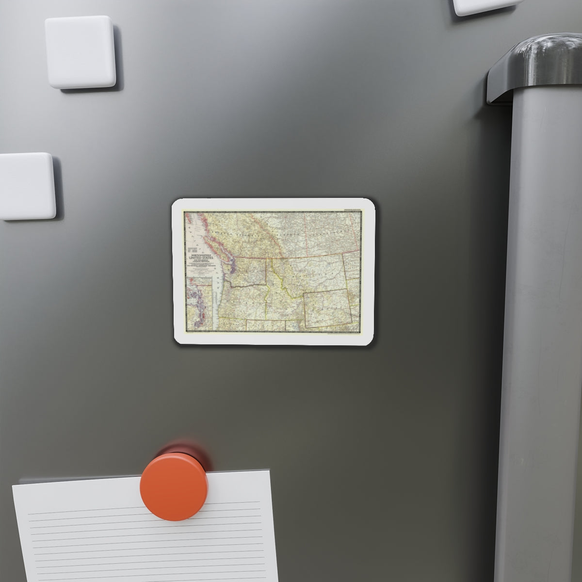 USA - Northwestern (1950) (Map) Refrigerator Magnet-The Sticker Space