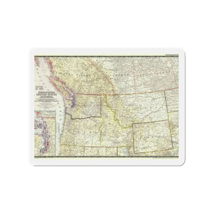 USA - Northwestern (1950) (Map) Refrigerator Magnet 2 Inch - The Sticker Space