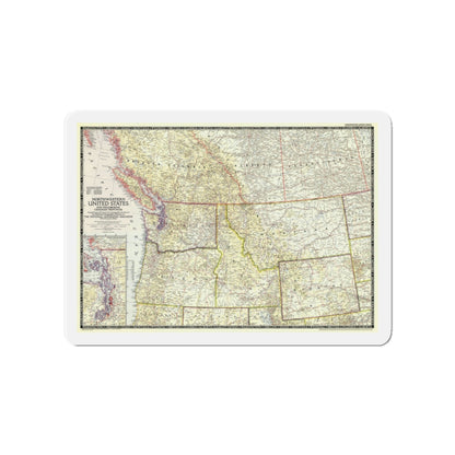 USA - Northwestern (1950) (Map) Refrigerator Magnet-4" x 4"-The Sticker Space