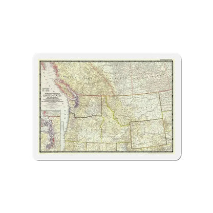 USA - Northwestern (1950) (Map) Refrigerator Magnet 6 Inch - The Sticker Space