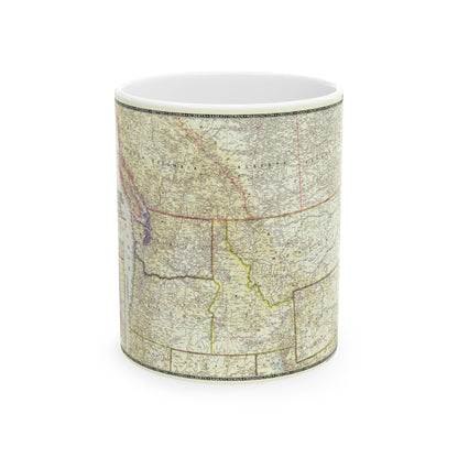 USA - Northwestern (1950) (Map) White Coffee Mug-11oz-The Sticker Space