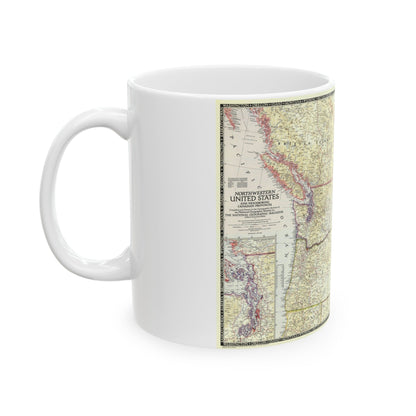 USA - Northwestern (1950) (Map) White Coffee Mug-The Sticker Space