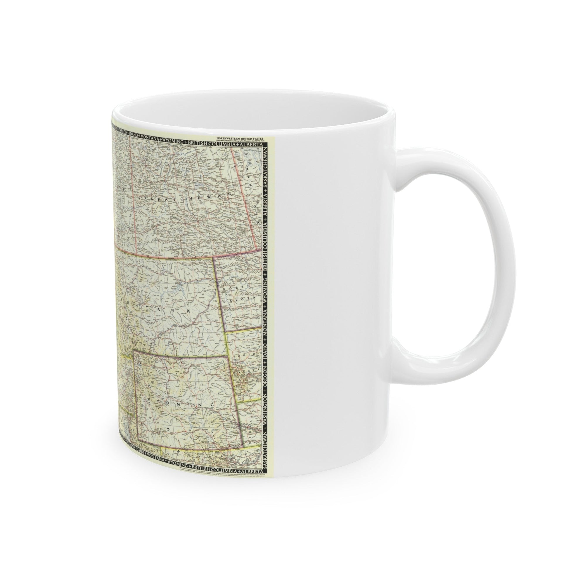 USA - Northwestern (1950) (Map) White Coffee Mug-The Sticker Space