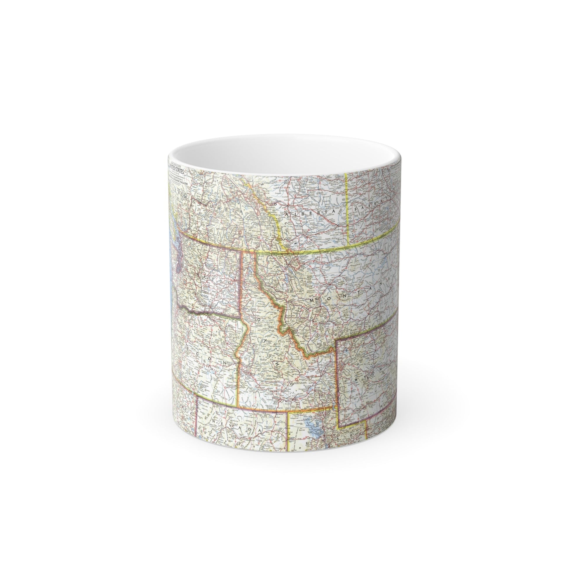 USA - Northwestern (1960) (Map) Color Changing Mug 11oz-11oz-The Sticker Space