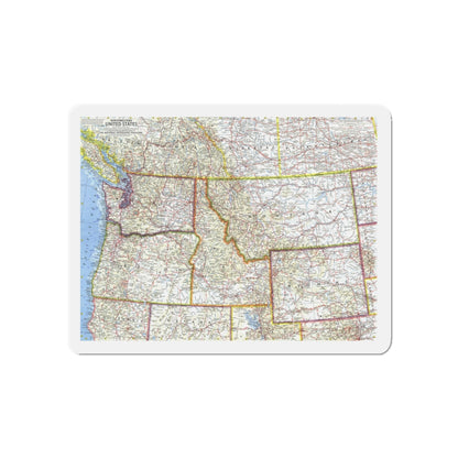 USA - Northwestern (1960) (Map) Refrigerator Magnet-5" x 5"-The Sticker Space