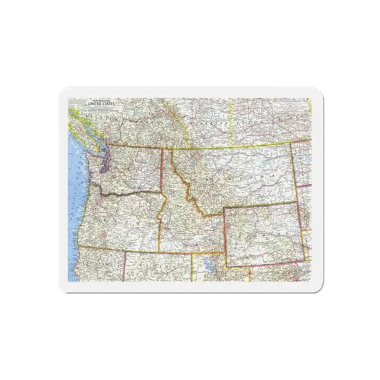USA - Northwestern (1960) (Map) Refrigerator Magnet 6 Inch - The Sticker Space