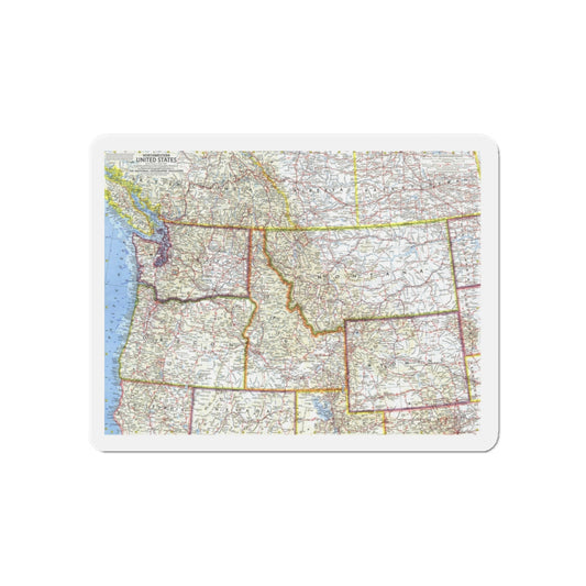 USA - Northwestern (1960) (Map) Refrigerator Magnet-6 × 6"-The Sticker Space