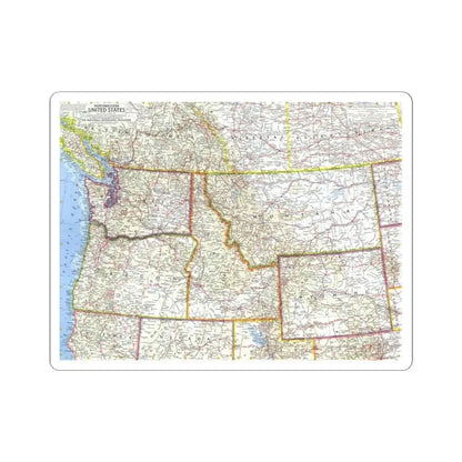 USA - Northwestern (1960) (Map) STICKER Vinyl Kiss-Cut Decal 3 Inch White - The Sticker Space