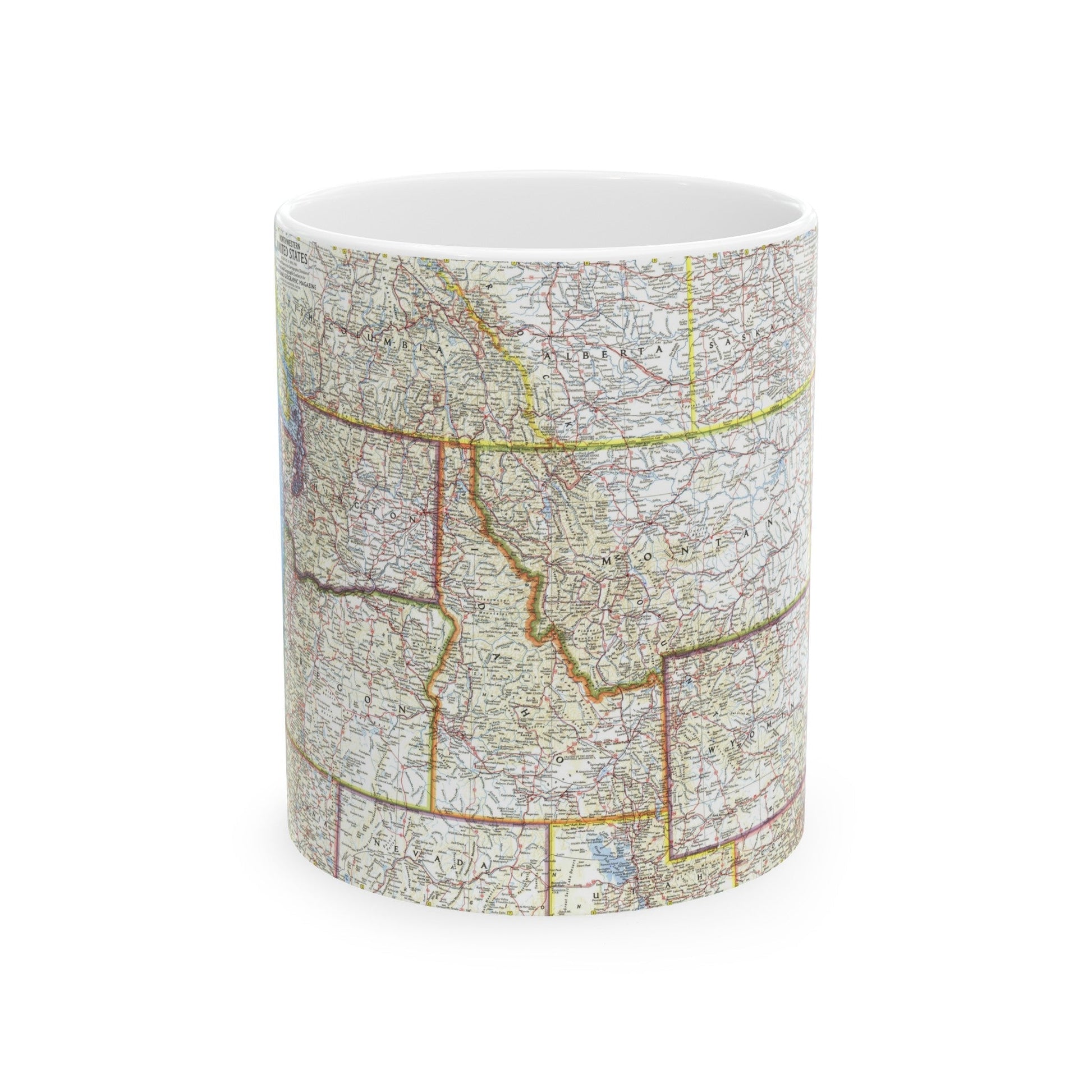 USA - Northwestern (1960) (Map) White Coffee Mug-11oz-The Sticker Space