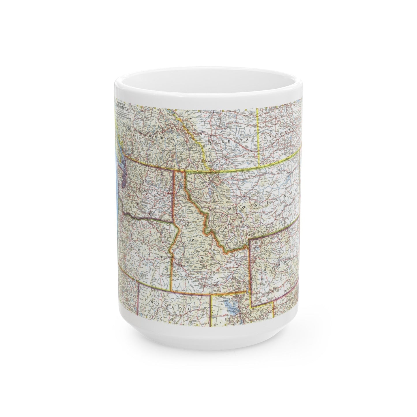 USA - Northwestern (1960) (Map) White Coffee Mug-15oz-The Sticker Space