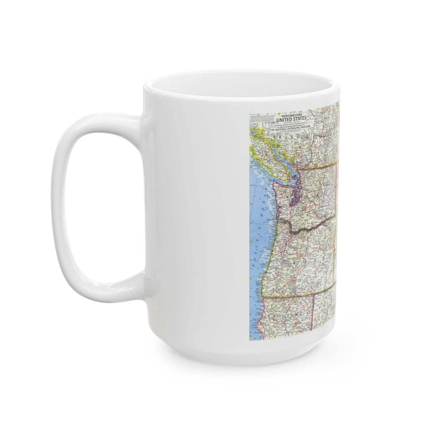 USA - Northwestern (1960) (Map) White Coffee Mug-The Sticker Space