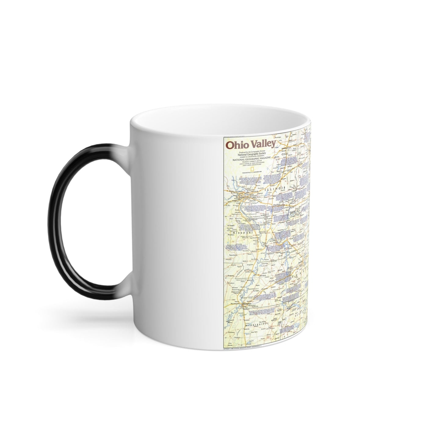 USA - Ohio Valley 1 (1985) (Map) Color Changing Mug 11oz-11oz-The Sticker Space