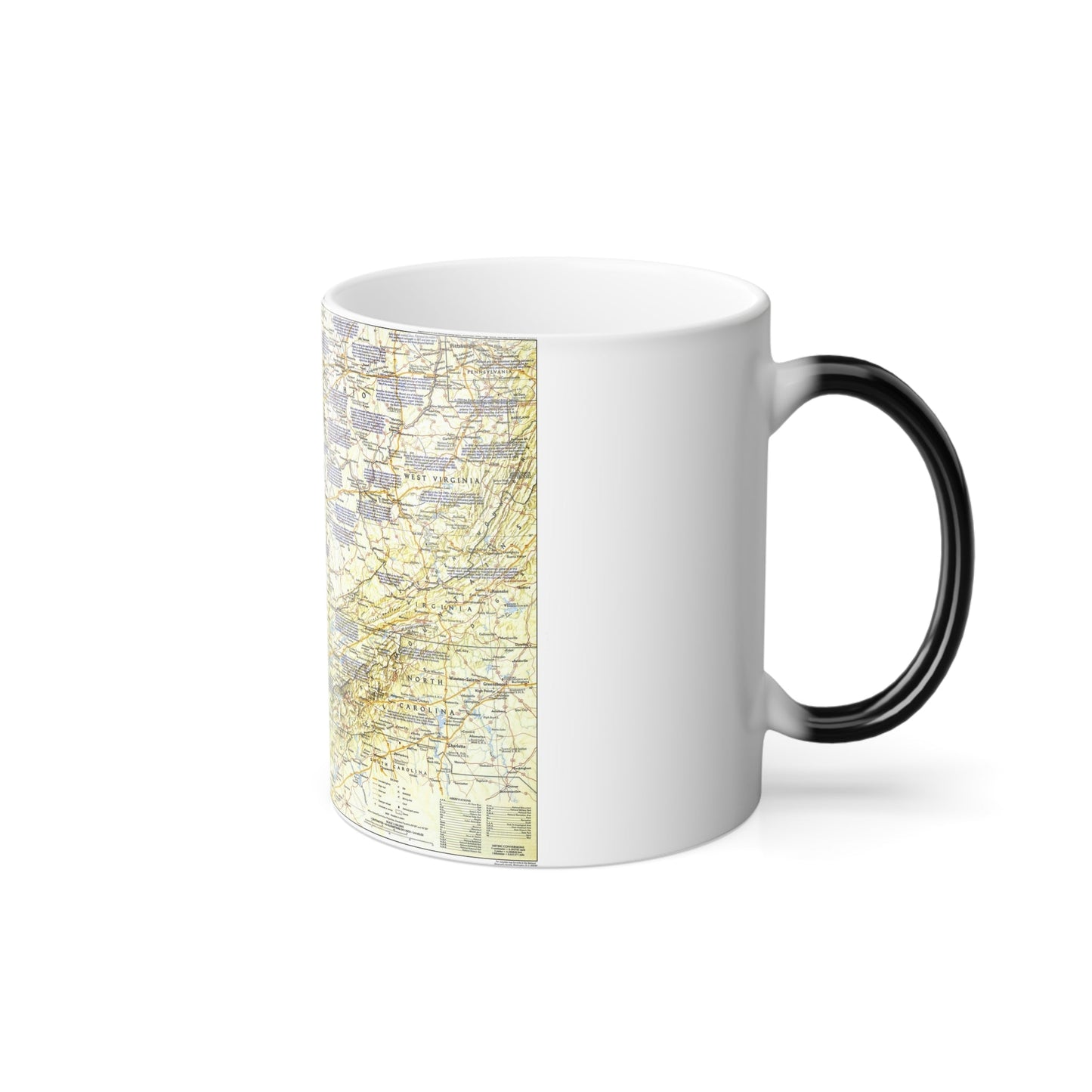 USA - Ohio Valley 1 (1985) (Map) Color Changing Mug 11oz-11oz-The Sticker Space