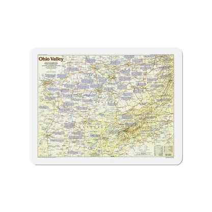 USA - Ohio Valley 1 (1985) (Map) Refrigerator Magnet 4 Inch - The Sticker Space