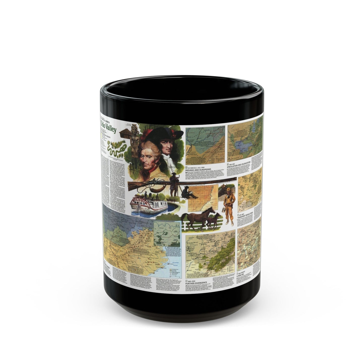 USA - Ohio Valley 2 (1985) (Map) Black Coffee Mug-15oz-The Sticker Space