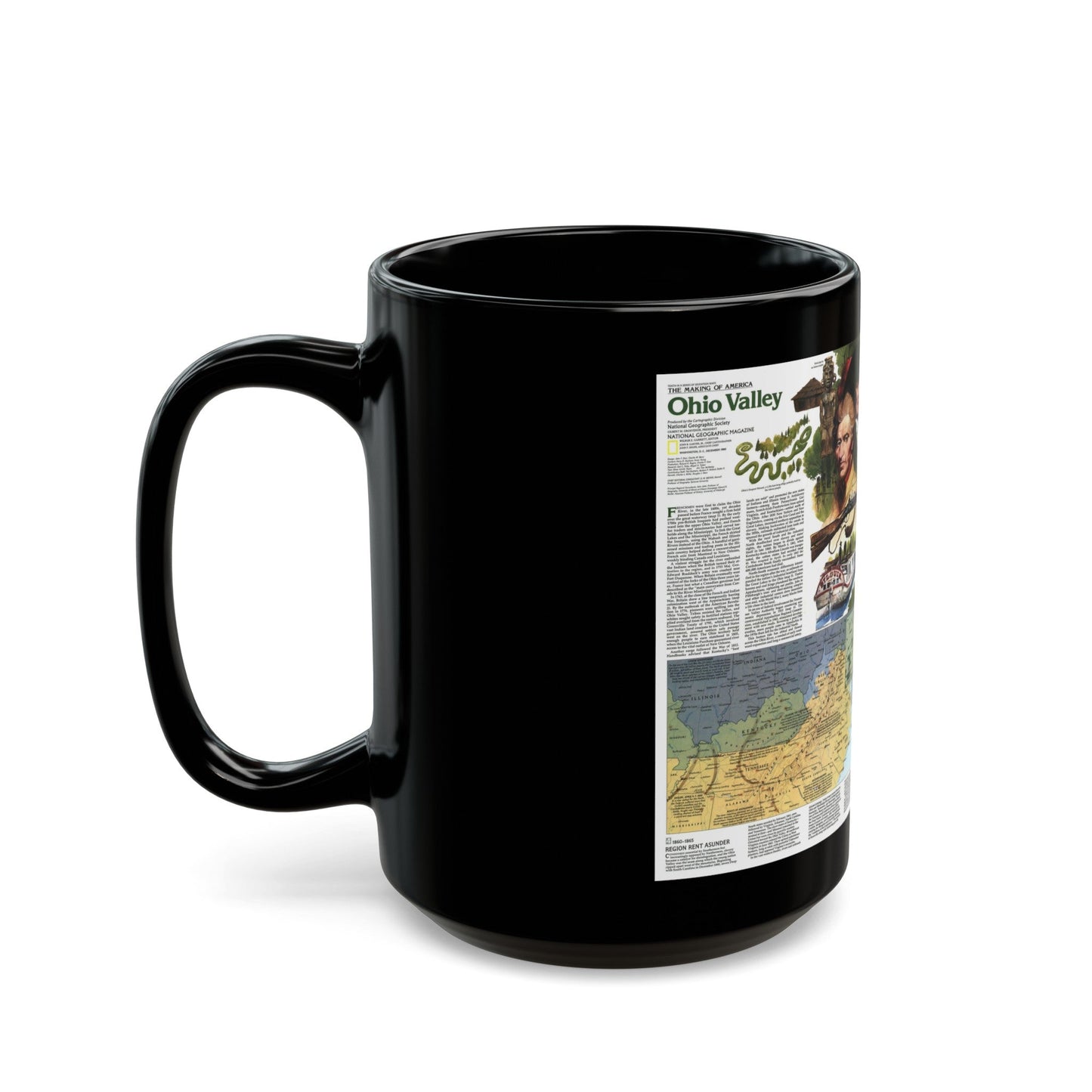 USA - Ohio Valley 2 (1985) (Map) Black Coffee Mug-The Sticker Space