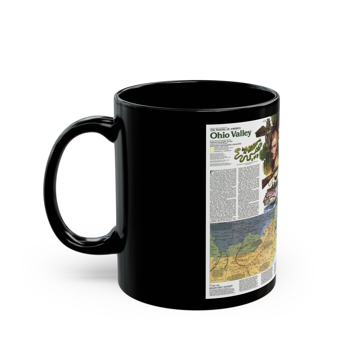 USA - Ohio Valley 2 (1985) (Map) Black Coffee Mug-The Sticker Space