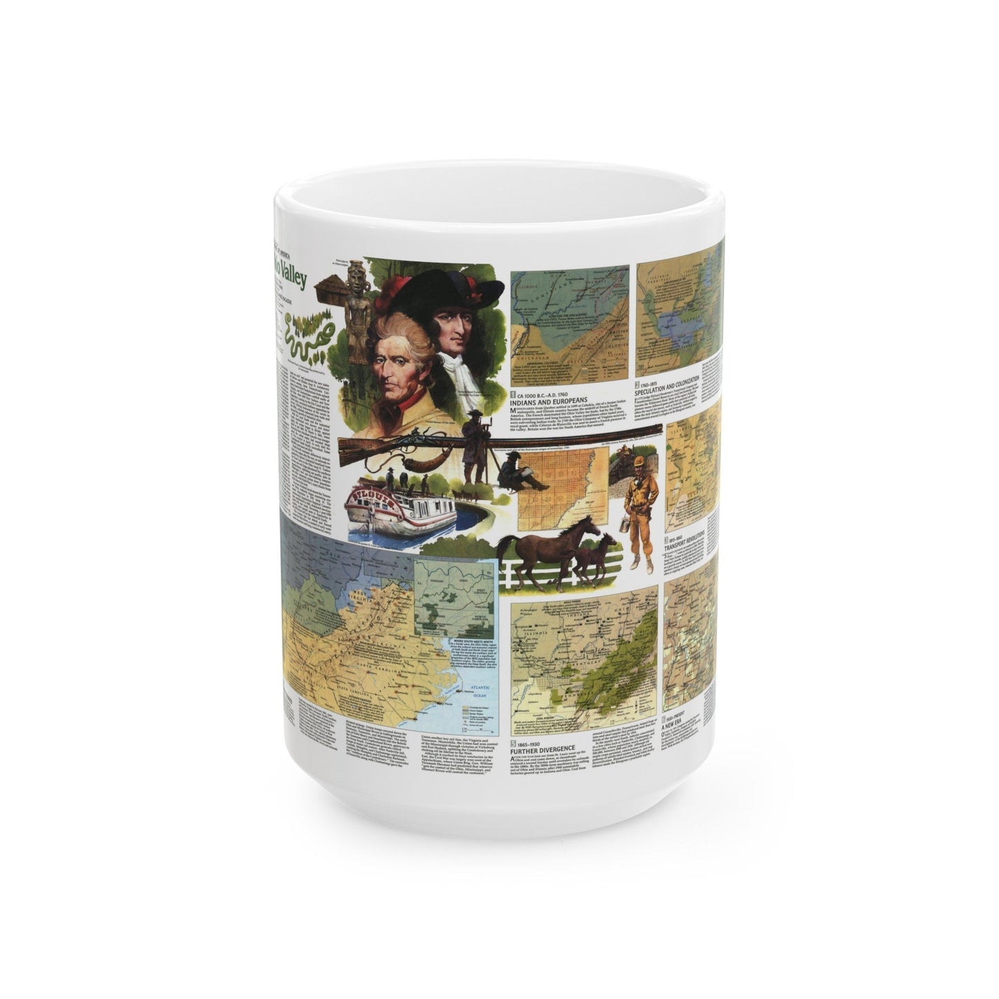 USA - Ohio Valley 2 (1985) (Map) White Coffee Mug-15oz-The Sticker Space