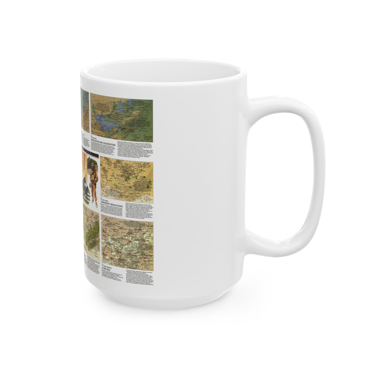 USA - Ohio Valley 2 (1985) (Map) White Coffee Mug-The Sticker Space