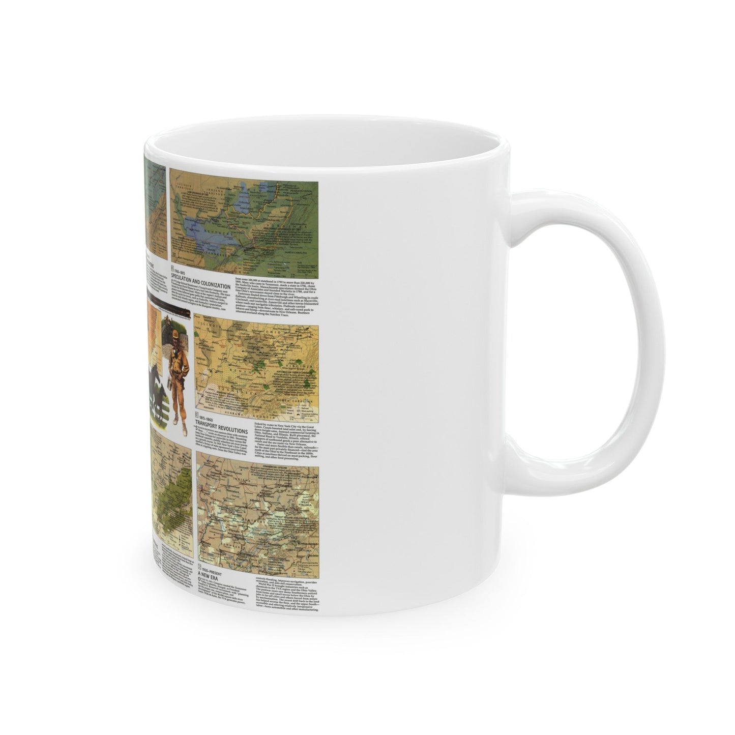 USA - Ohio Valley 2 (1985) (Map) White Coffee Mug-The Sticker Space