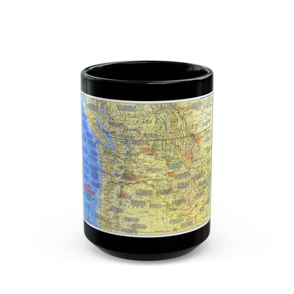 USA - Pacific Northwest 1 (1986) (Map) Black Coffee Mug-15oz-The Sticker Space