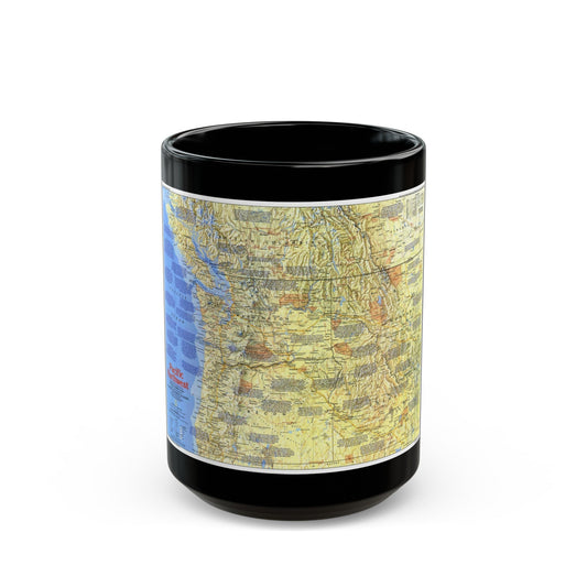 USA - Pacific Northwest 1 (1986) (Map) Black Coffee Mug-15oz-The Sticker Space