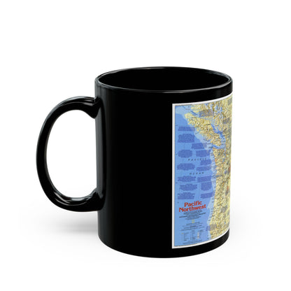 USA - Pacific Northwest 1 (1986) (Map) Black Coffee Mug-The Sticker Space