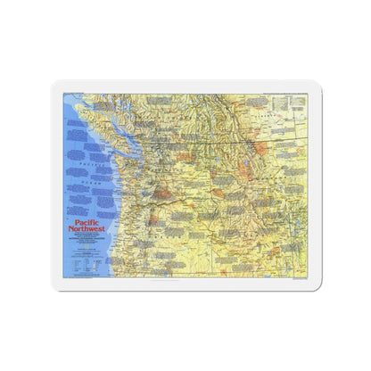 USA - Pacific Northwest 1 (1986) (Map) Refrigerator Magnet-3" x 3"-The Sticker Space