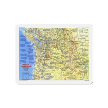 USA - Pacific Northwest 1 (1986) (Map) Refrigerator Magnet 4 Inch - The Sticker Space
