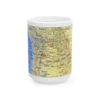 USA - Pacific Northwest 1 (1986) (Map) White Coffee Mug-15oz-The Sticker Space