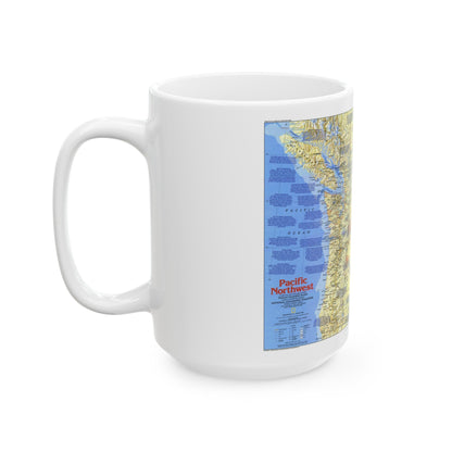 USA - Pacific Northwest 1 (1986) (Map) White Coffee Mug-The Sticker Space