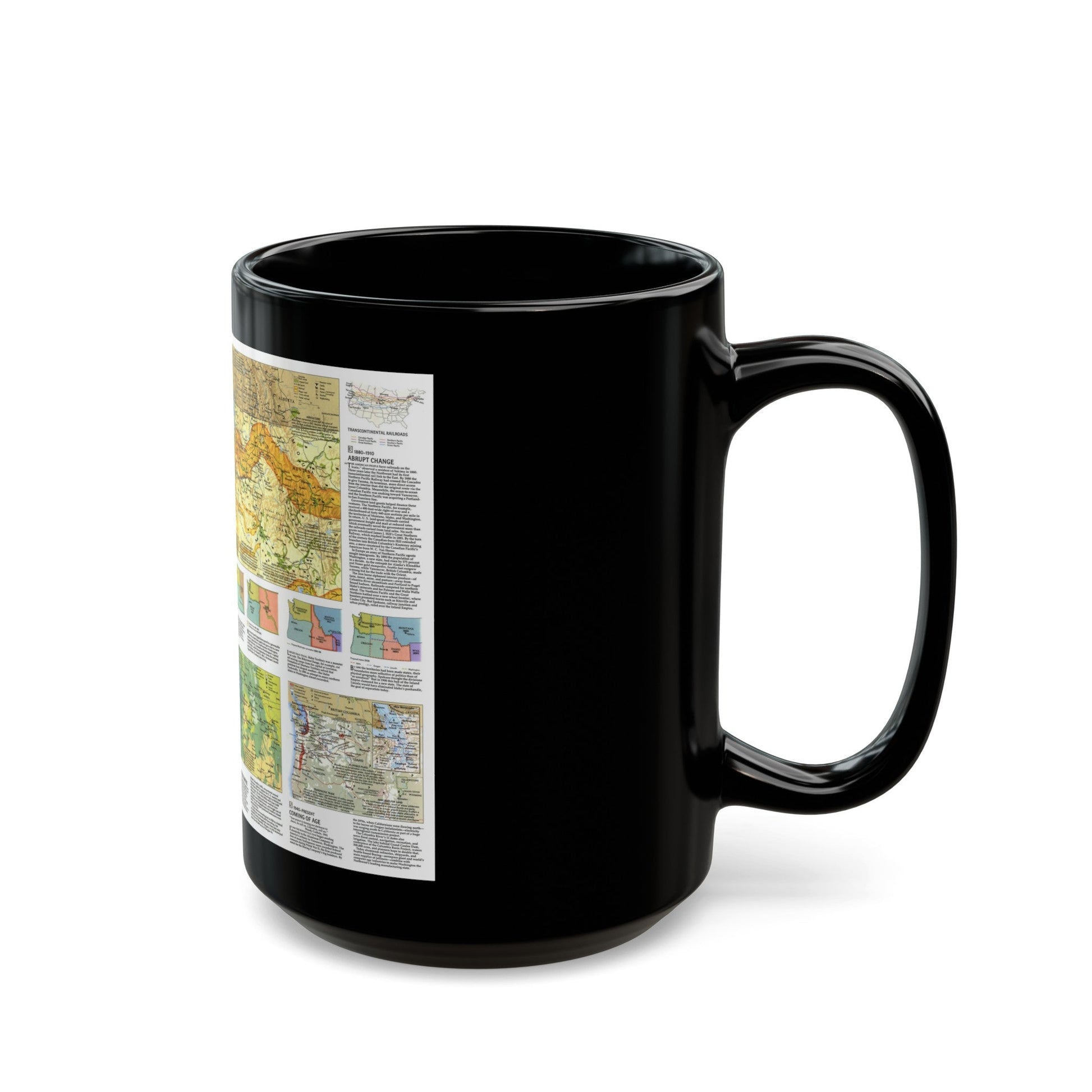 USA - Pacific Northwest 2 (1986) (Map) Black Coffee Mug-The Sticker Space