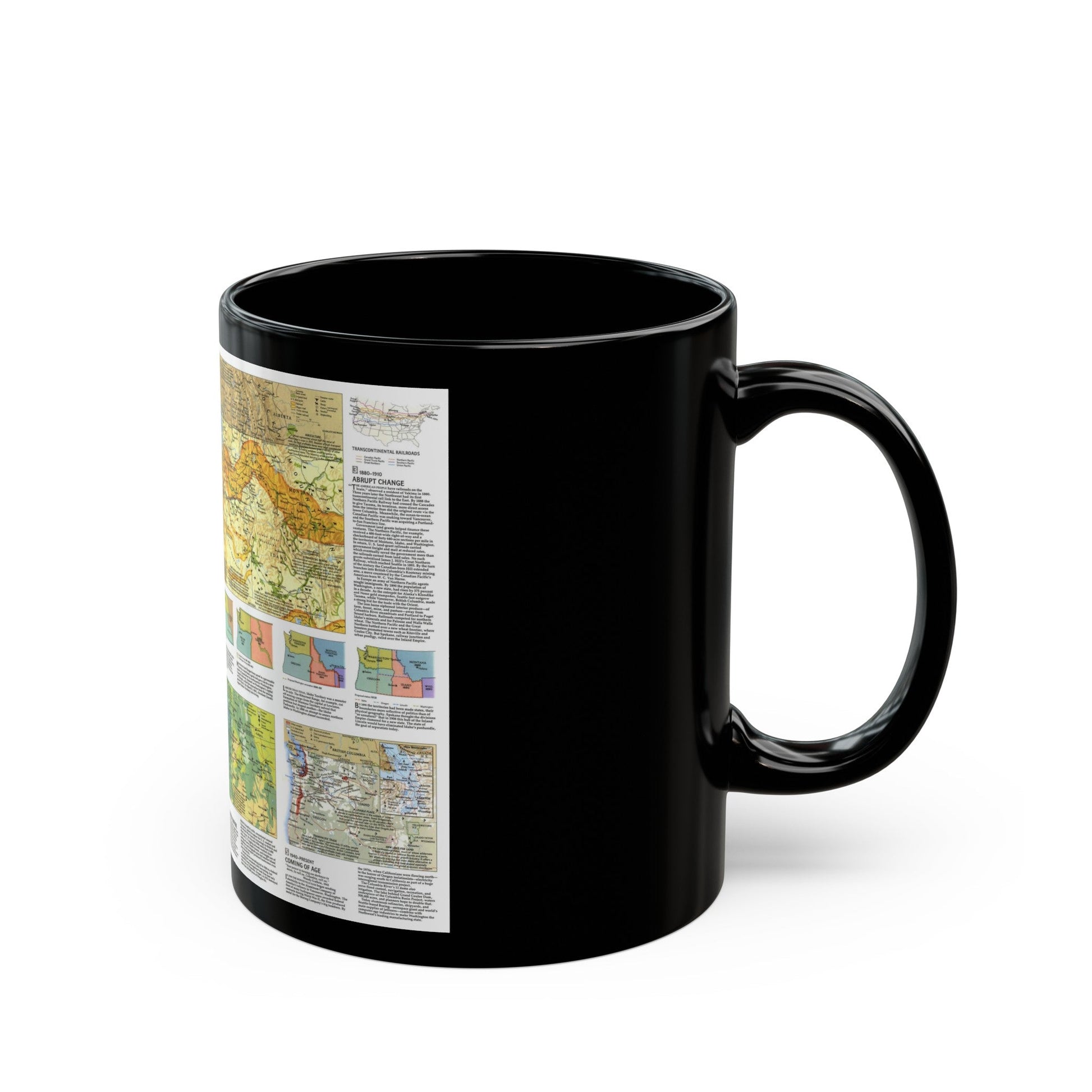 USA - Pacific Northwest 2 (1986) (Map) Black Coffee Mug-The Sticker Space